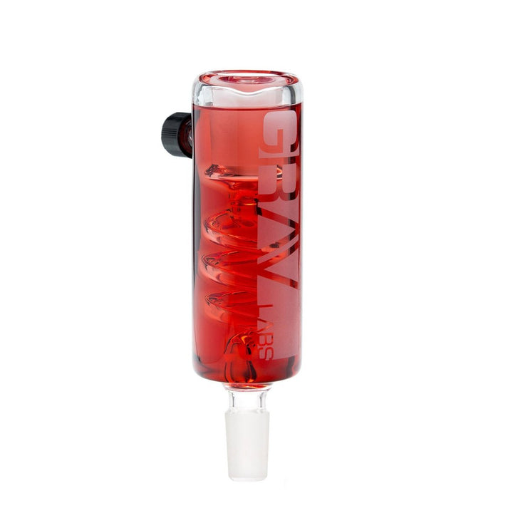 GRAV 14mm Glycerin Chiller Attachment Red — 14mm glycerin-filled freezable chiller attachment in red