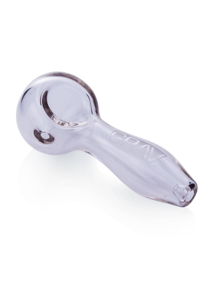 GRAV Classic Spoon 4 inch Smoke Grey borosilicate spoon pipe close-up