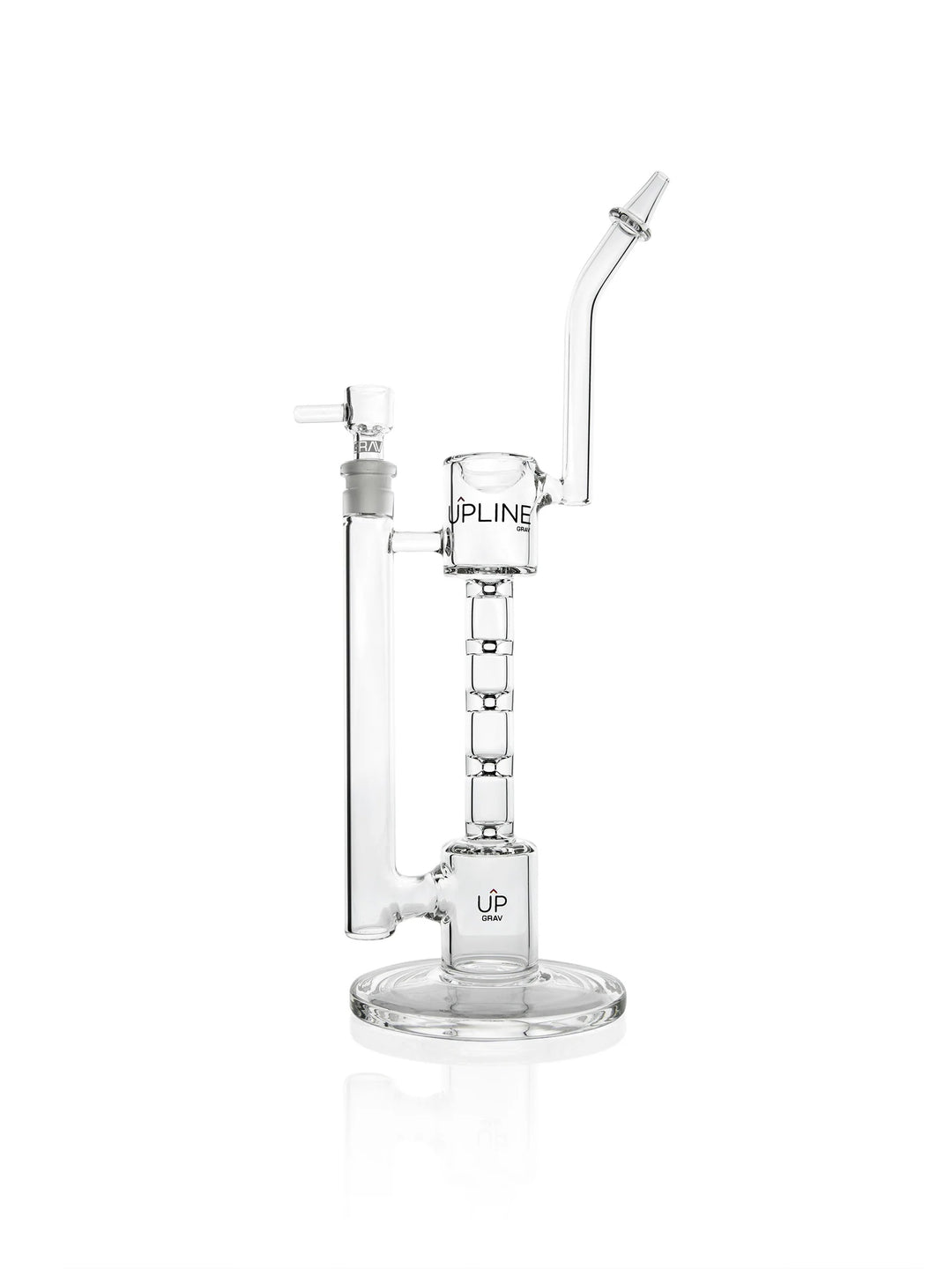 GRAV Upline Water Pipe — ribbed Upline series glass water pipe, hero shot