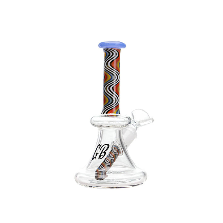 Green Bear Glass Striped Bell Mini Beaker Slime Blue — alternate angle of the mini beaker