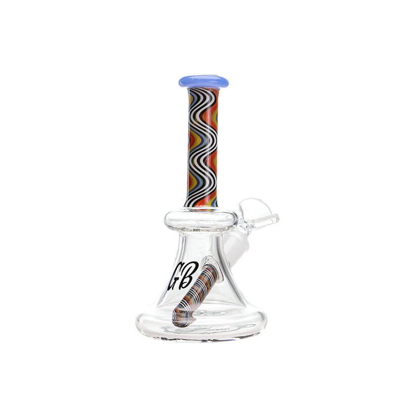 Green Bear Glass Striped Bell Mini Beaker Slime Blue — alternate angle of the mini beaker
