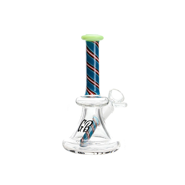 Green Bear Glass Striped Bell Mini Beaker Slime Green — alternate angle of the mini beaker