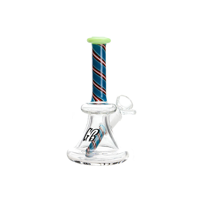Green Bear Glass Striped Bell Mini Beaker Slime Green — alternate angle of the mini beaker