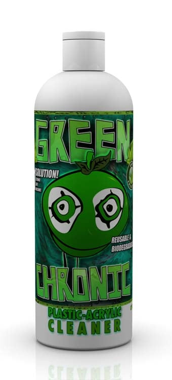 Green Chronic Plastic & Acrylic Cleaner — 12 oz cleaning solution for acrylic pipes and bongs