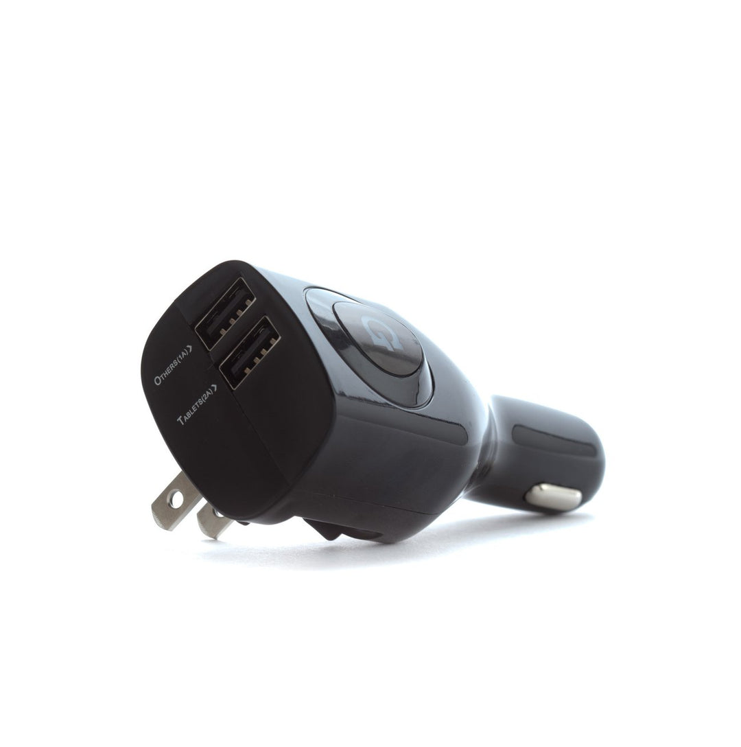 Grenco Science G Dual Power Charger — dual-port USB wall charger compatible with G Pen vape pens, side view