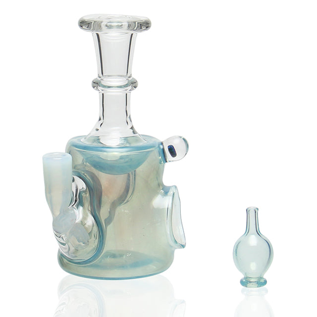 Half-Full Studios Nugcycler Robins Egg colorway mini recycler dab rig with 10mm female joint