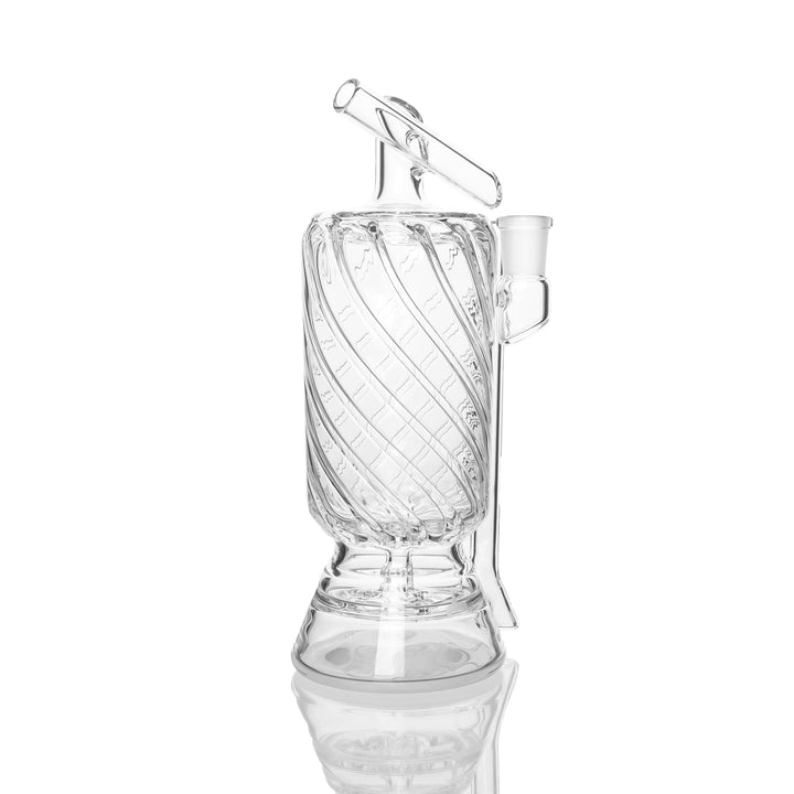 Hamm's Waterworks Aqueduct Tall Recycler Bong — tall Aqueduct recycler shown from alternate angle