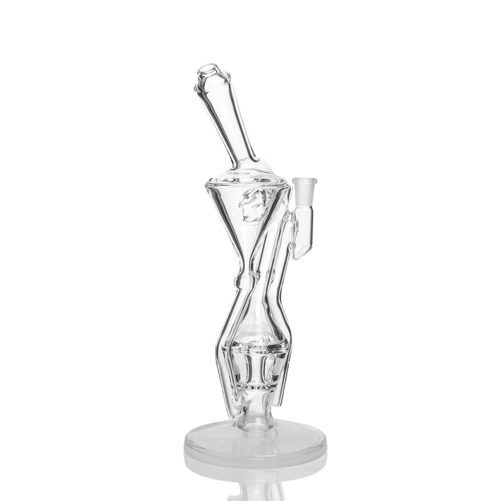 Hamm's Waterworks Mini Hurricane Perc Recycler Bong — mini hurricane perc recycler shown from alternate angle