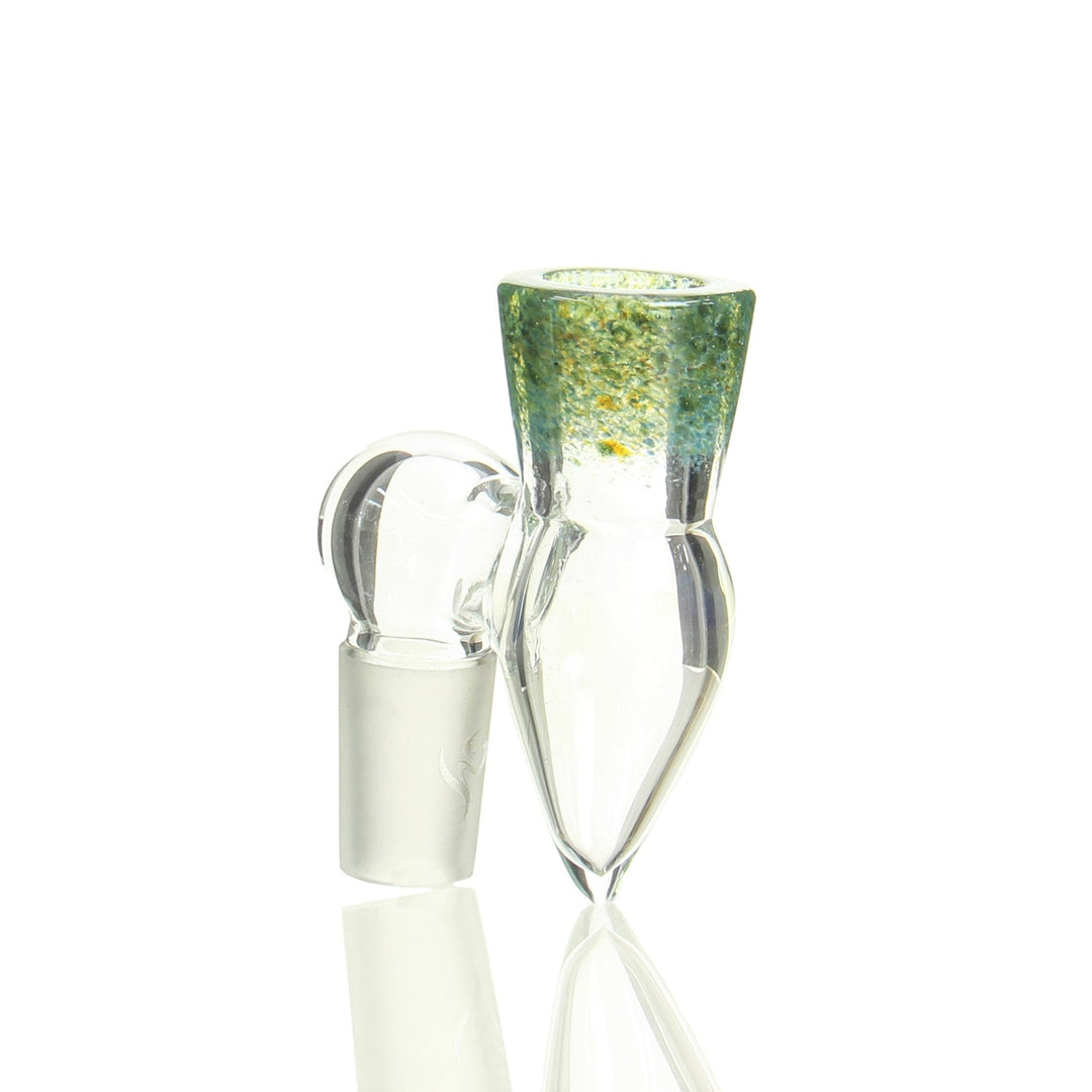 Health Stone 18mm Claim Catcher Slide Teal Frit — glass slide with built-in vapor stone, hero shot