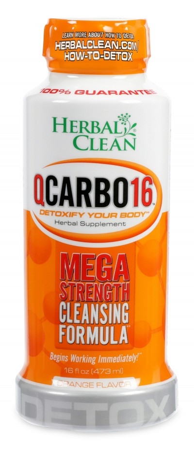 Herbal Clean QCarbo16 — orange flavor same-day detox drink, 16 oz cleansing beverage