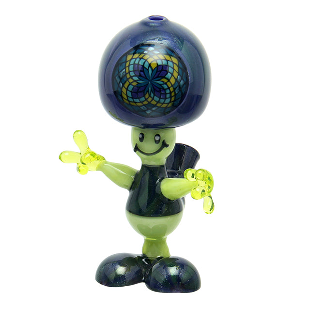Hic Dogg x Desi B Glass Toadstool Rig UV-reactive sculptural dab rig with 14mm female joint