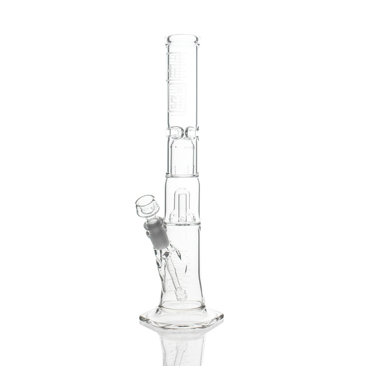 HiSi Glass 14 inch Jr Double Bell Perc 2.0 Straight 44x4mm bong with 14mm female joint