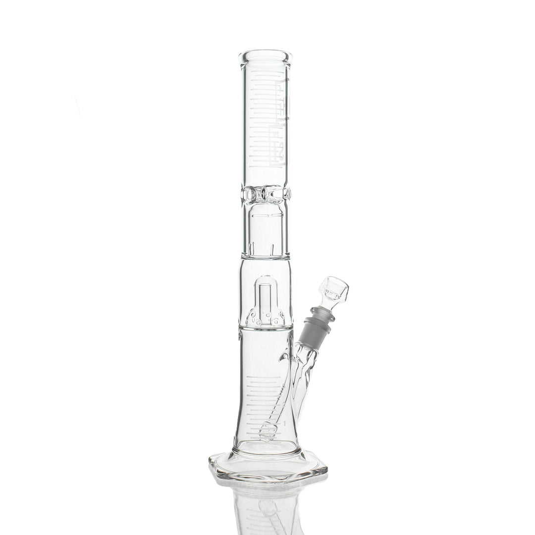 HiSi Glass 14 inch Jr Double Bell Perc Straight side view