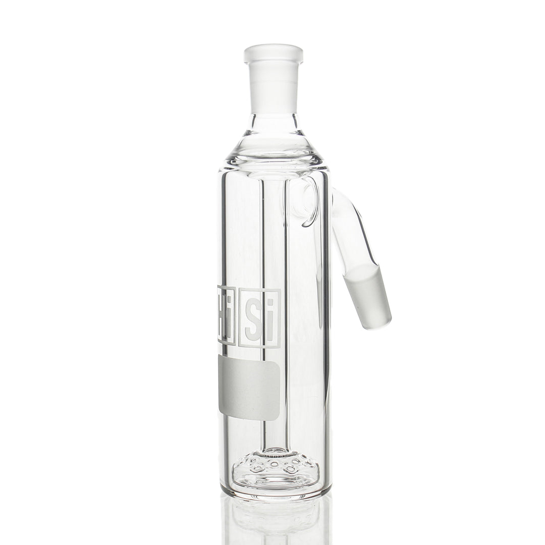 HiSi 14mm 45deg Ashcatcher — borosilicate glass ashcatcher attachment with 45-degree joint angle for water pipes
