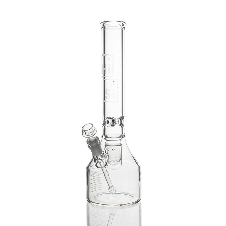 HiSi Glass 15 inch Double U Perc Beaker 50x5mm bong with 14mm female joint