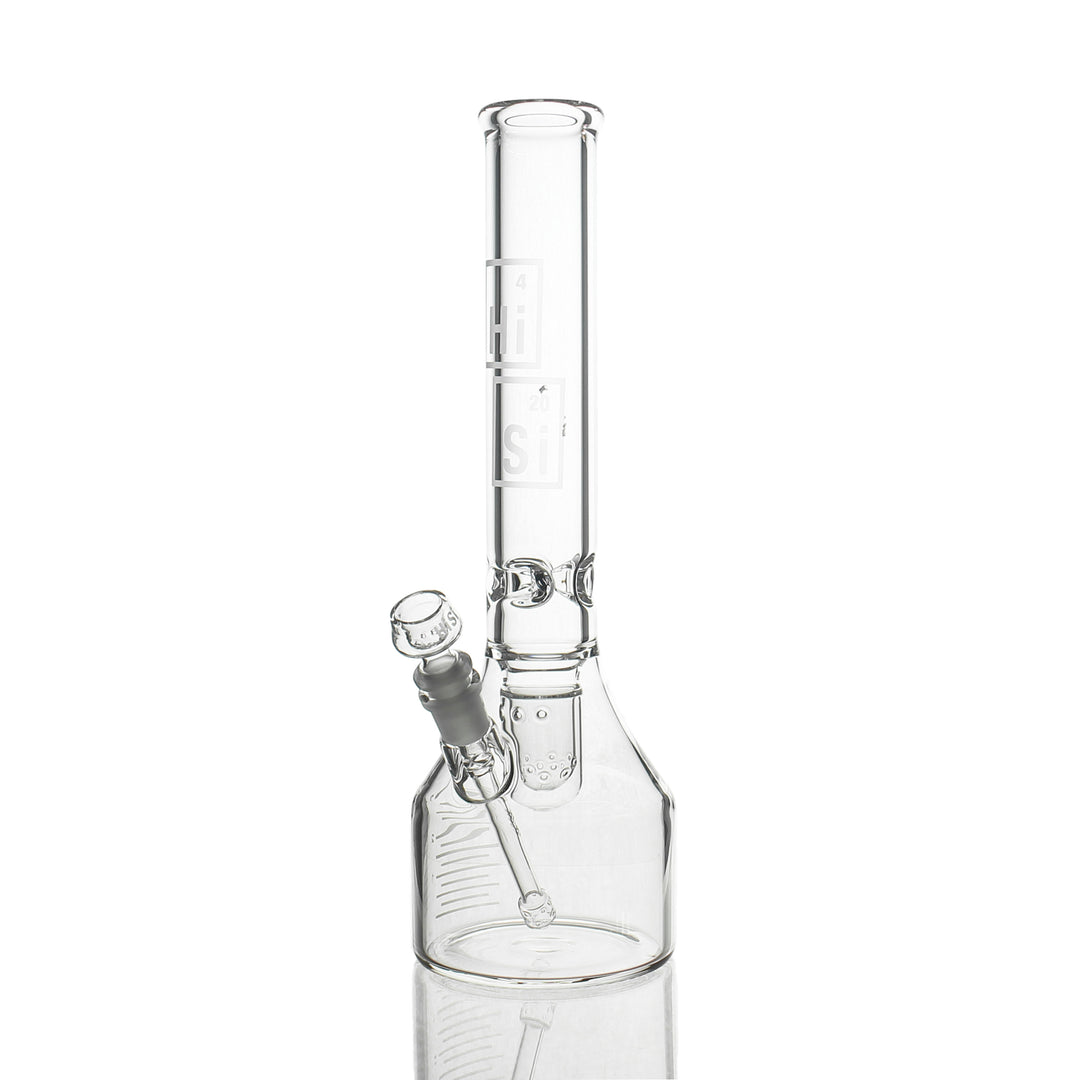 HiSi Glass 15 inch Double U Perc Beaker 50x5mm bong with 14mm female joint