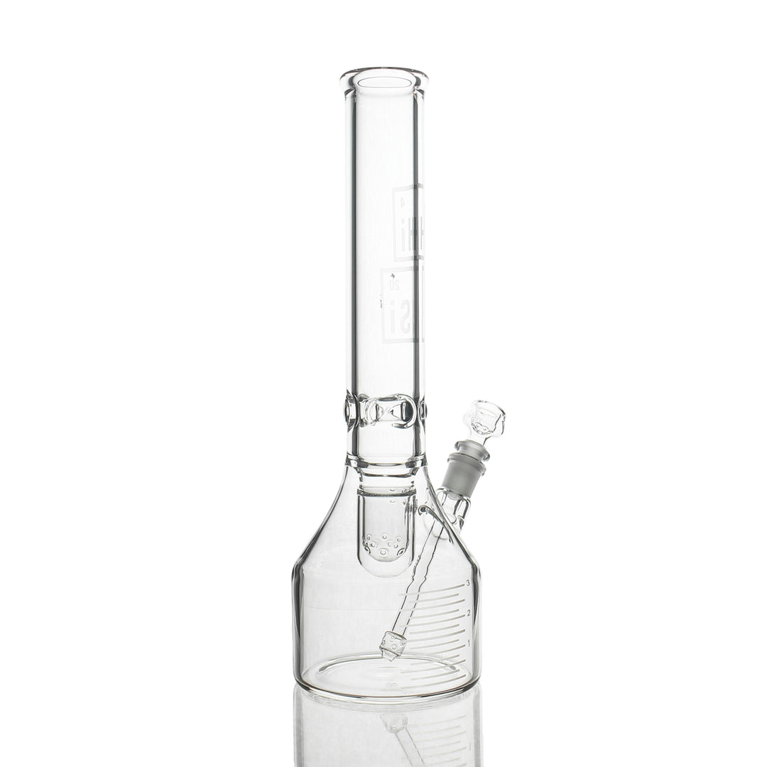 HiSi Glass 15 inch Double U Perc Beaker side view