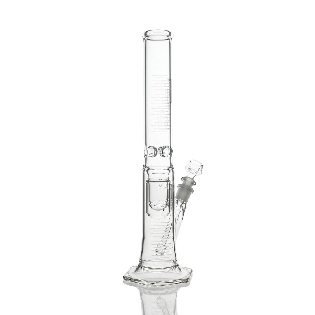 HiSi Glass 16 inch Jr Double U Perc Straight side view