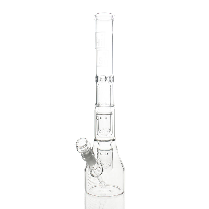 HiSi Glass 16 inch Jr Triple U Perc Beaker 44x4mm bong with 14mm female joint