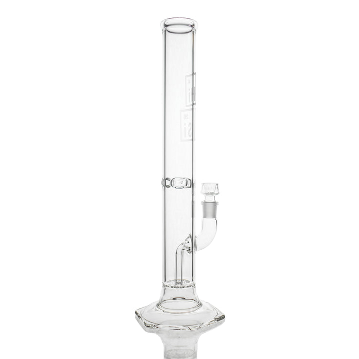 HiSi 16in Geyser Perc Straight Tube — 50x5mm thick glass bong with geyser perc shown from alternate angle