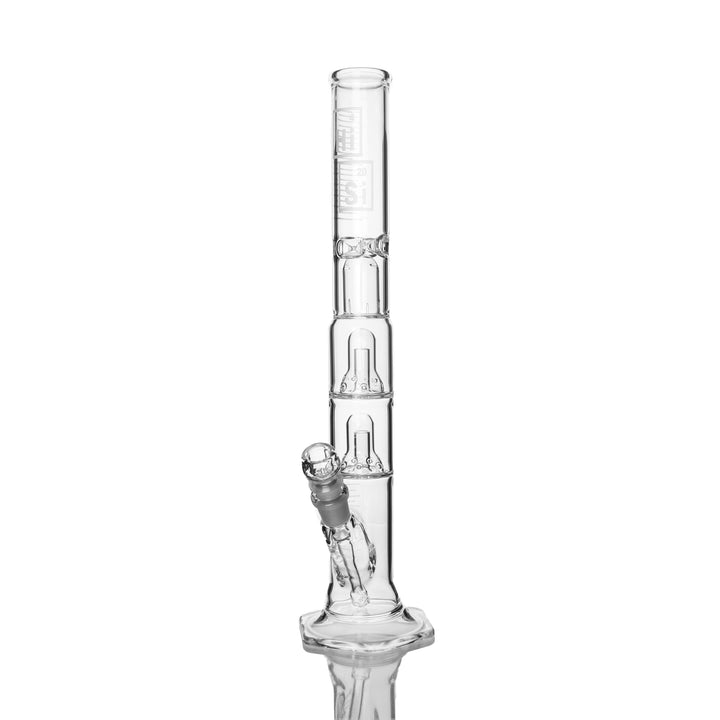 HiSi 16in Jr Triple Bell Perc 2.0 Straight 44x4mm — straight tube bong with triple bell percs, hero shot