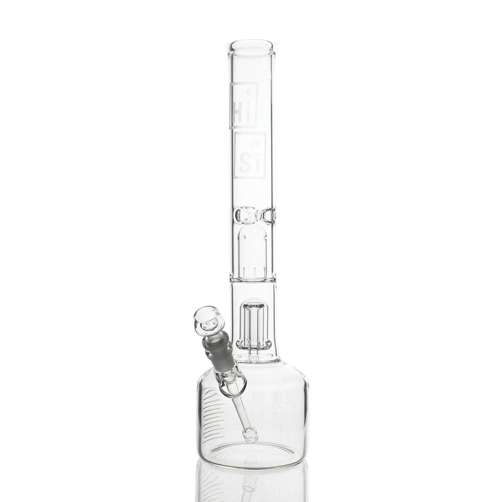 HiSi Glass 18 inch Double Mushroom Perc Beaker 50x5mm bong with 14mm female joint