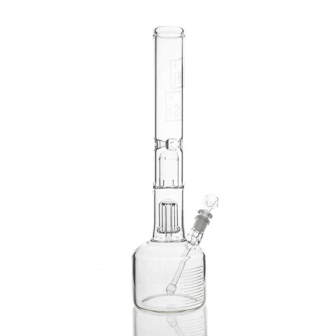 HiSi Glass 18 inch Double Mushroom Perc Beaker side view