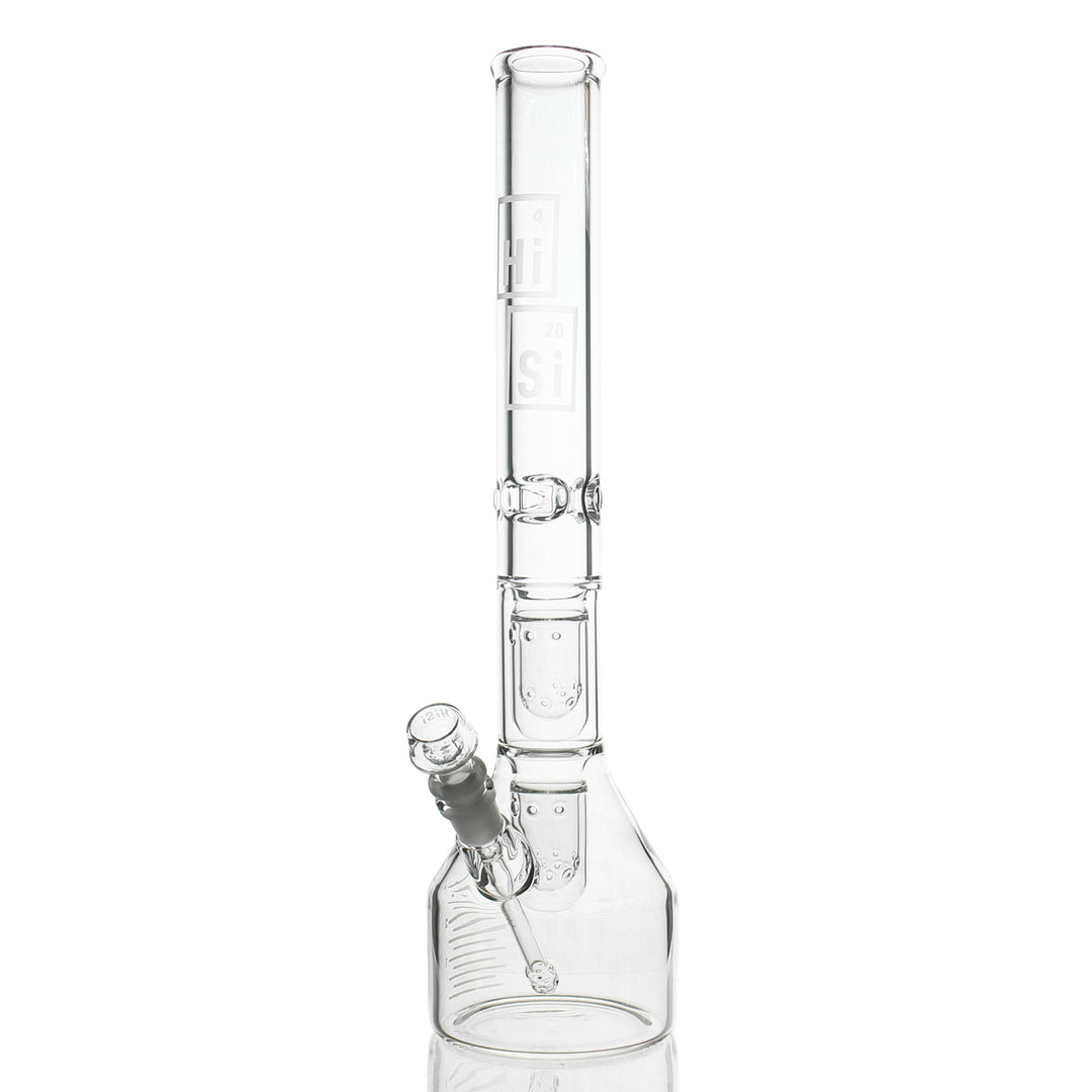 HiSi Glass 18 inch Triple U Perc Beaker 50x5mm bong with 14mm female joint