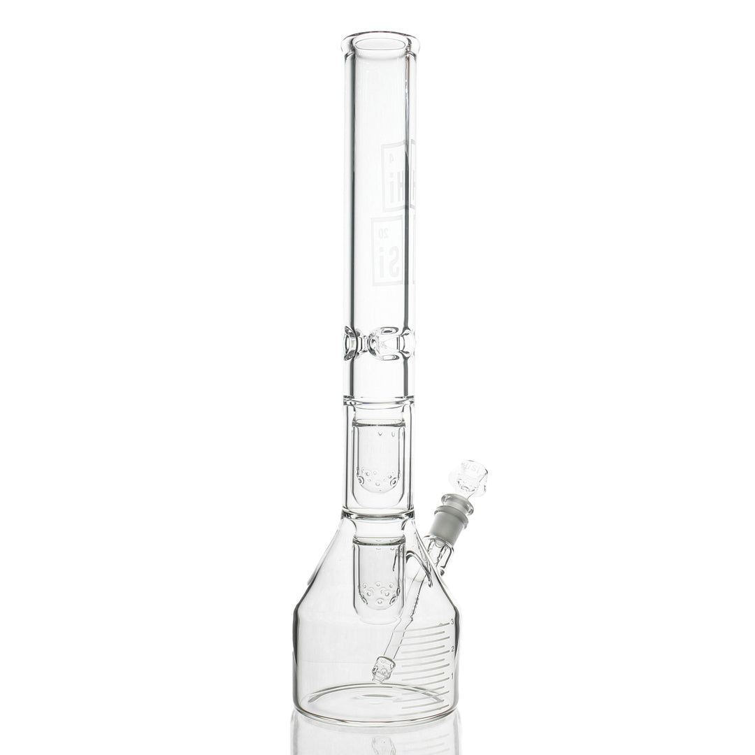 HiSi Glass 18 inch Triple U Perc Beaker side view