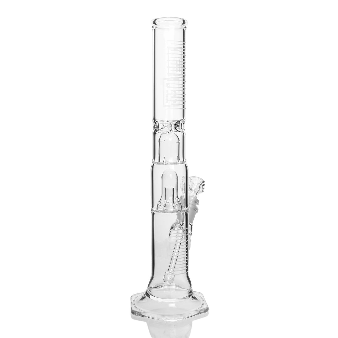 HiSi Glass 19 inch Double Bell Perc Straight side view