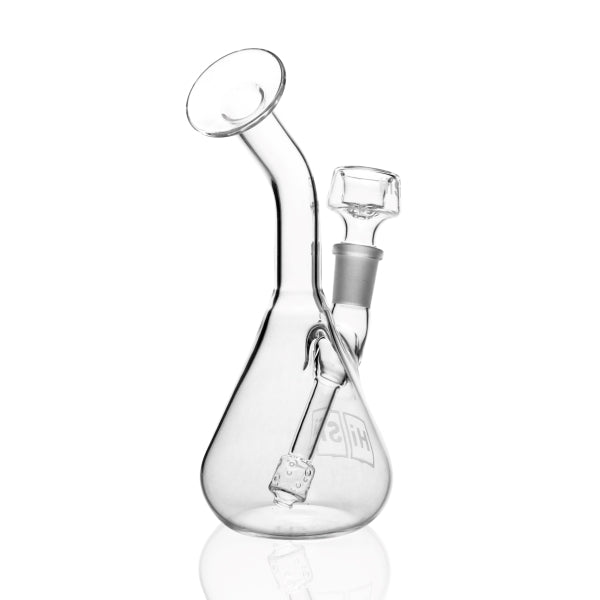 HiSi Glass 6 inch Mini Beaker Bent side view