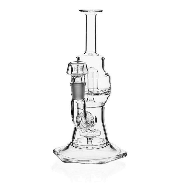 HiSi Glass 10in Stemless Double Geyser — 10in stemless double geyser perc dab rig