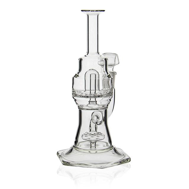 HiSi Glass 10in Stemless Double Geyser — stemless double geyser shown from alternate angle