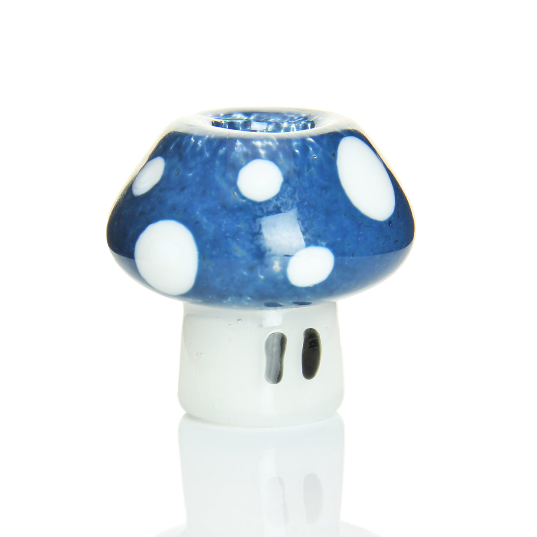 Hoobs 14mm Female Bowl Blue Mushroom — sculpted Blue Mushroom 14mm female bowl slide