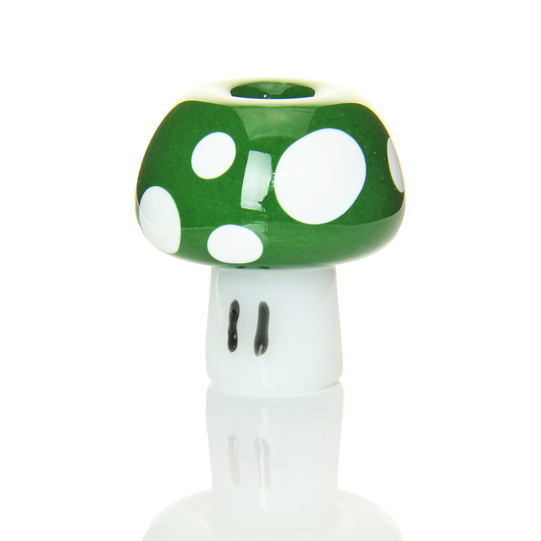 Hoobs 14mm Female Bowl Green Mushroom — sculpted Green Mushroom 14mm female bowl slide