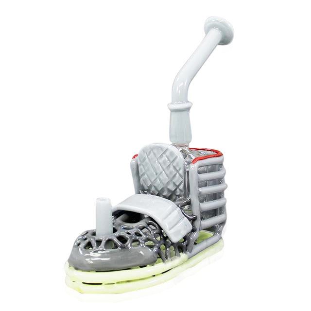 Hoobs Glass Nike Air Yeezy 2 Left Shoe Bubbler Rig UV-reactive with 14mm male joint