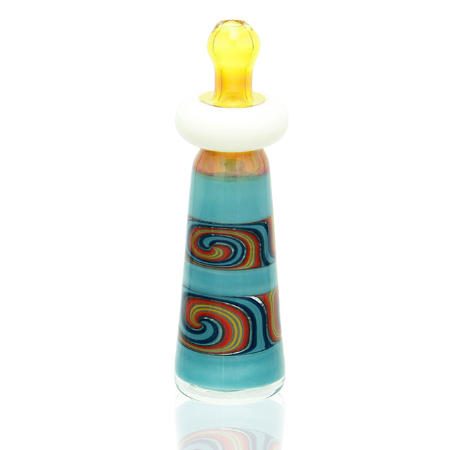 Hops Glass Baby Bottle Blue side view