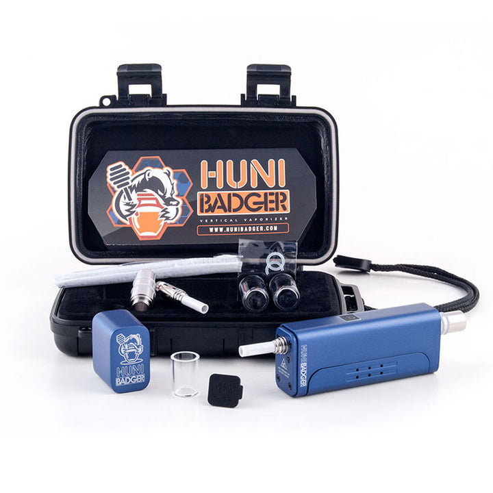 Huni Badger Vertical Vaporizer Royal Blue — portable concentrate vape with vertical heating element in Royal Blue