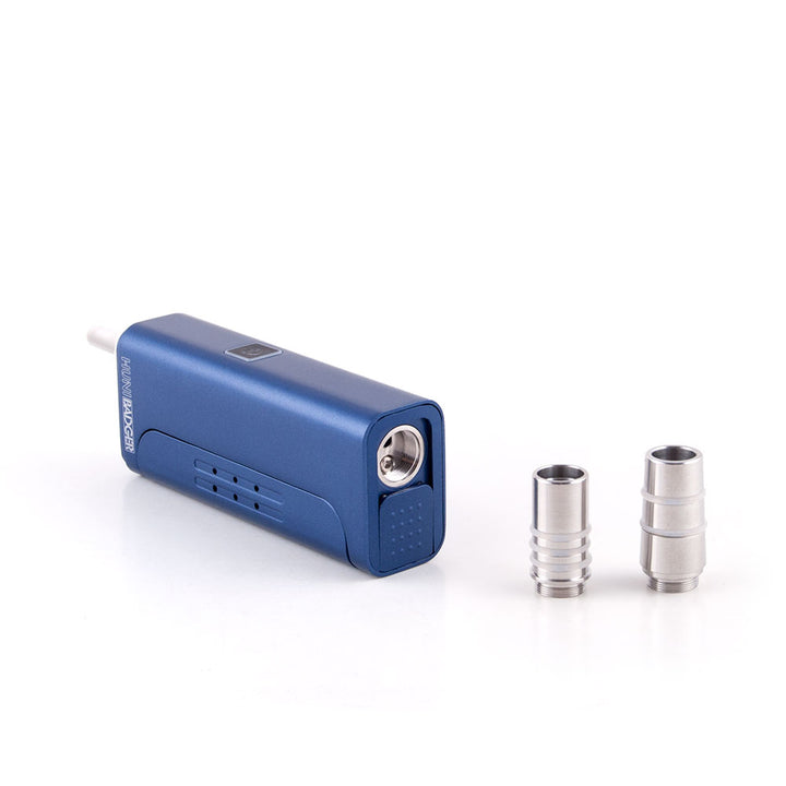 Huni Badger Vertical Vaporizer Royal Blue — Royal Blue Huni Badger detail of vertical chamber design