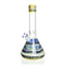 Vaso de vidrio HVY de 11 pulgadas con forma de caña, azul y blanco
