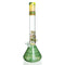 Vaso de vidrio HVY de 19" con tres canicas - Verde y rasta