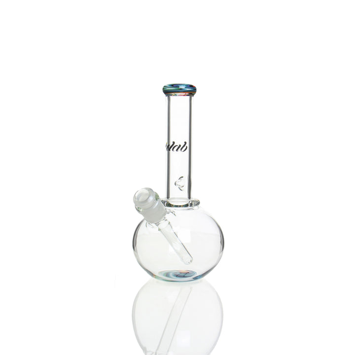 iDab Glass 9in Bubble Beaker Fire and Ice — 9in bubble-shaped beaker bong in Fire and Ice colorway