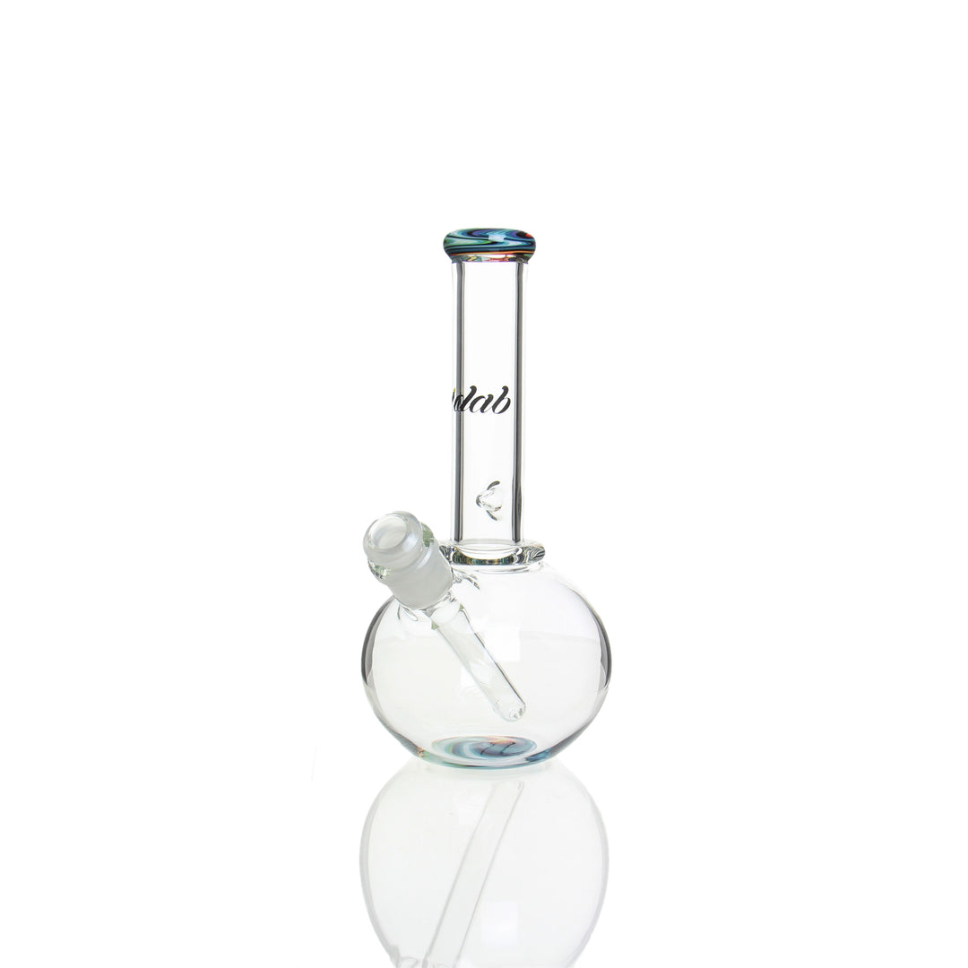 iDab Glass 9in Bubble Beaker Fire and Ice — 9in bubble-shaped beaker bong in Fire and Ice colorway