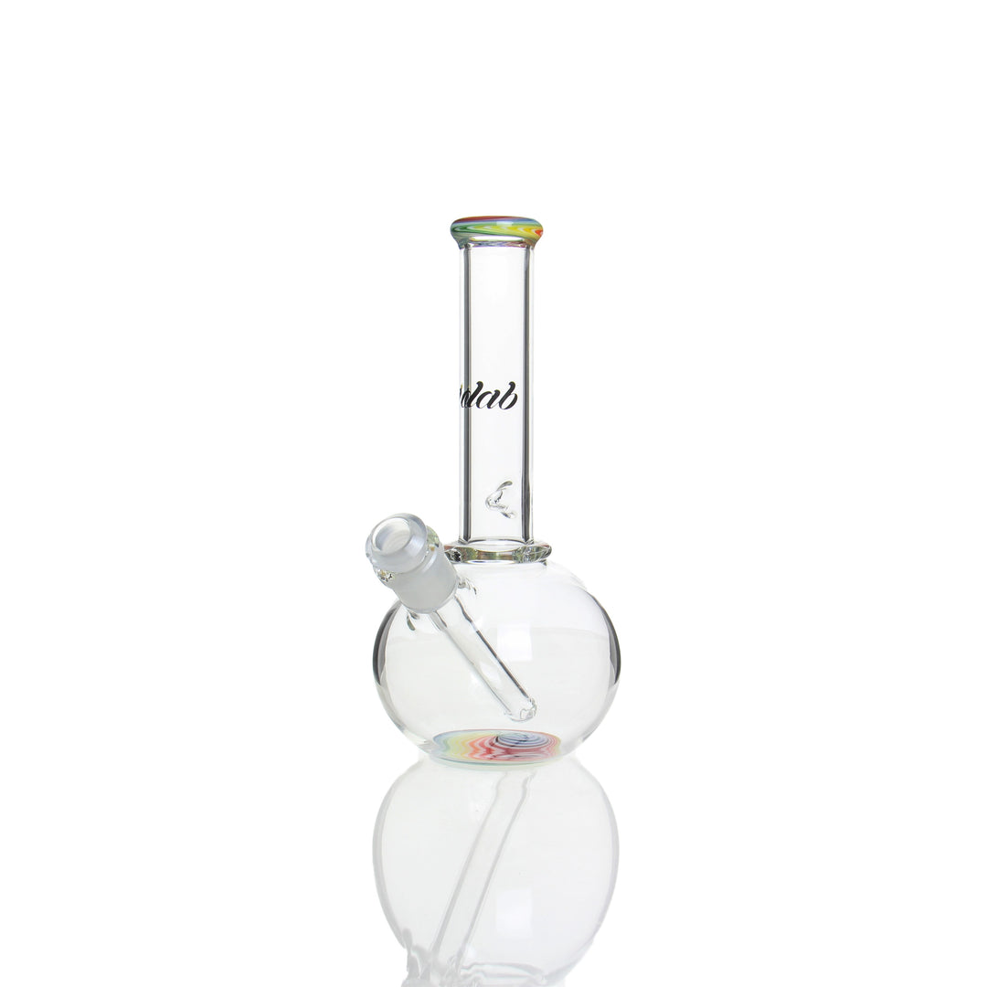 iDab Glass 9in Bubble Beaker Rainbow — 9in bubble-shaped beaker bong in rainbow colorway