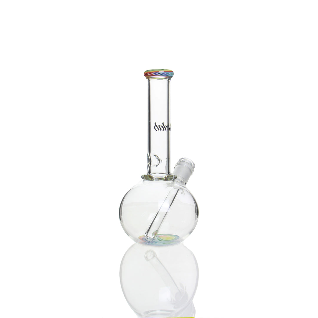 iDab Glass 9in Bubble Beaker Rainbow — rainbow bubble beaker from alternate angle