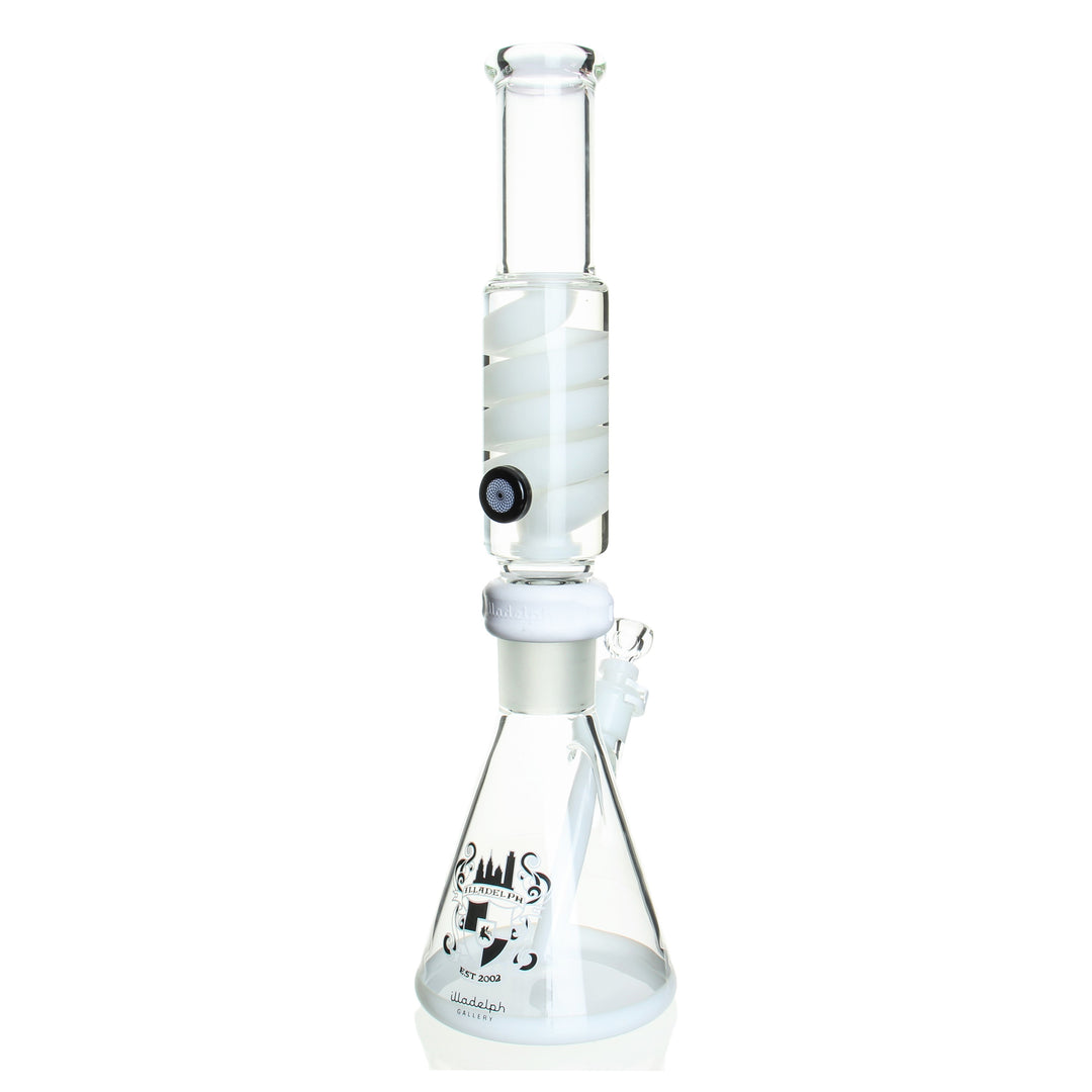Illadelph Medium Coil White with Straight Extension — white medium coil with extension from alternate angle