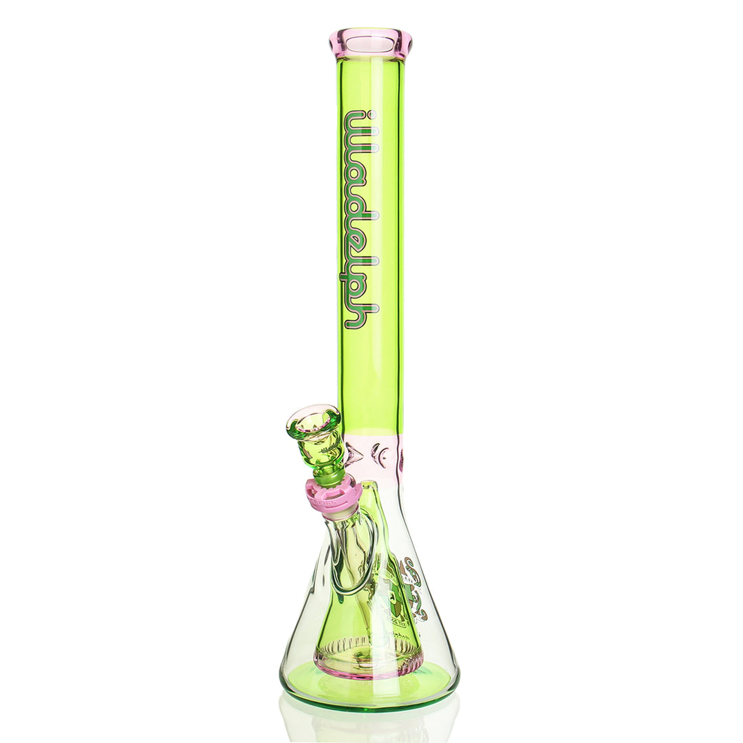 Illadelph Signature Series Collins Beaker Watermelon — Signature Series Collins beaker bong in watermelon colorway
