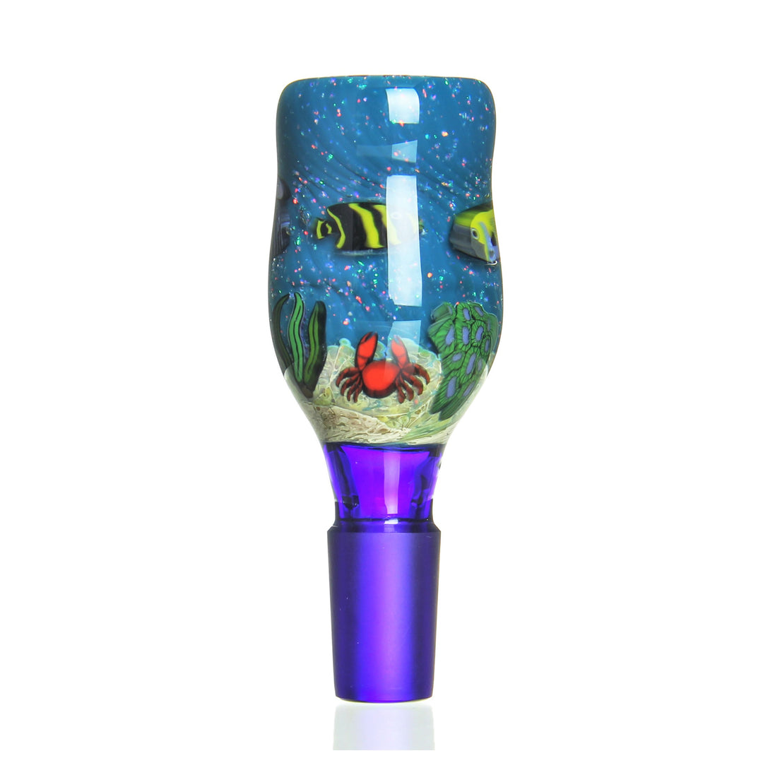 Illadelph Single Hole Slide Crushed Opal Sea Life — single-hole bowl slide with Crushed Opal Sea Life artwork