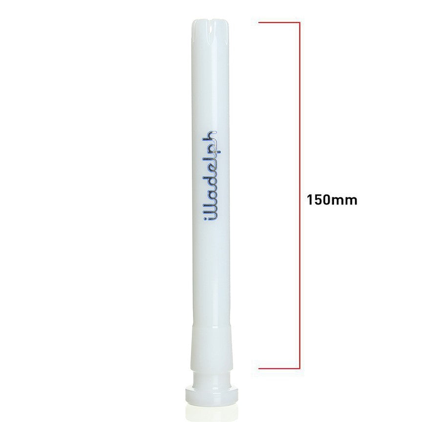 Illadelph Turbo Downstem White with Platinum — Illadelph turbo-perc downstem in white with platinum logo