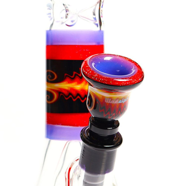 Illadelph Glass Worked Collins Beaker Bi-Polar with Crushed Opal — Bi-Polar crushed opal Collins from alternate angle